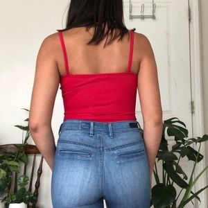 Nasty Gal red ribbed bodysuit